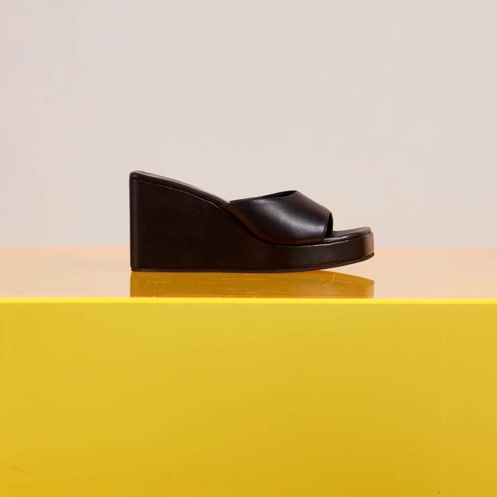 Simon Miller Black Level Wedge Sandals